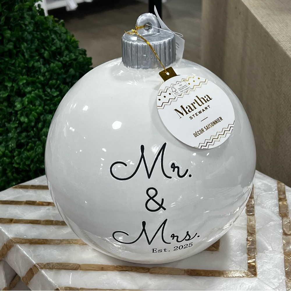Martha Stewart 2025 Mr & Mrs X-Mas Ornament Keepsake Decor NWT